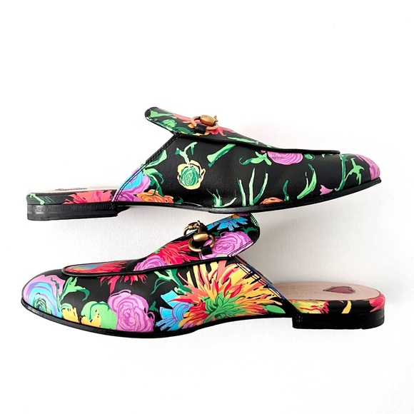 GUCCI || Princetown Ken Scott Infinity Jenni Floral Horsebit Loafers Mules Slide - Picture 7 of 13